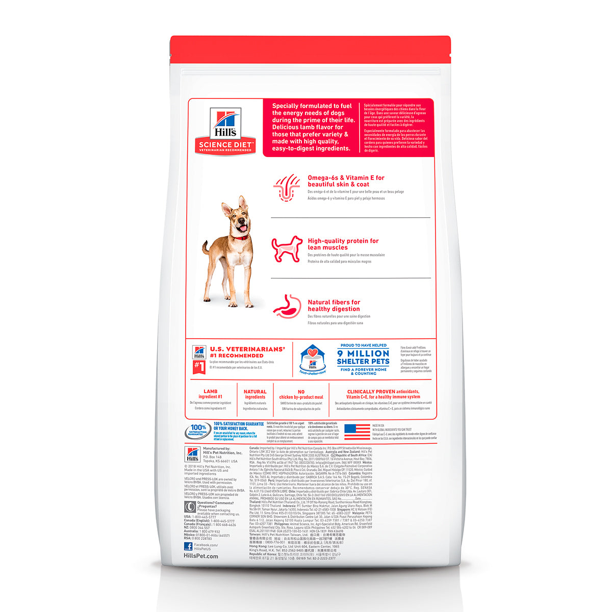 Alimento Hill's Science Diet Original Adulto Cordero y Arroz Para Perro 15kg