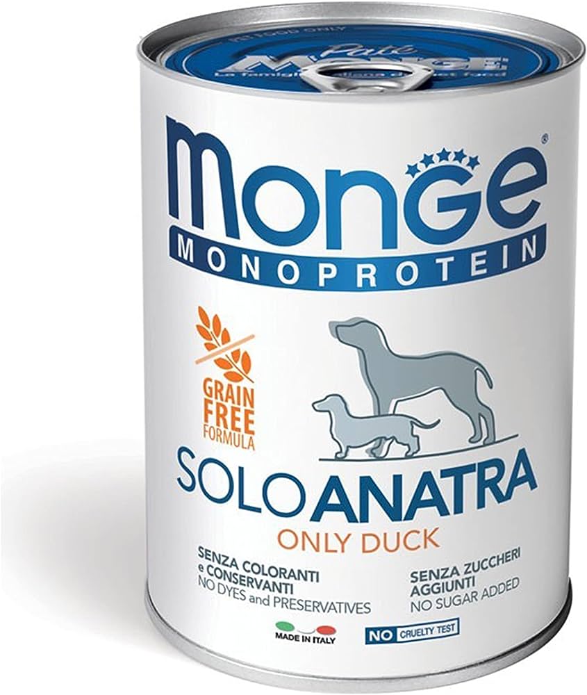 Alimento Monge Pato Para Perro Lata 400g
