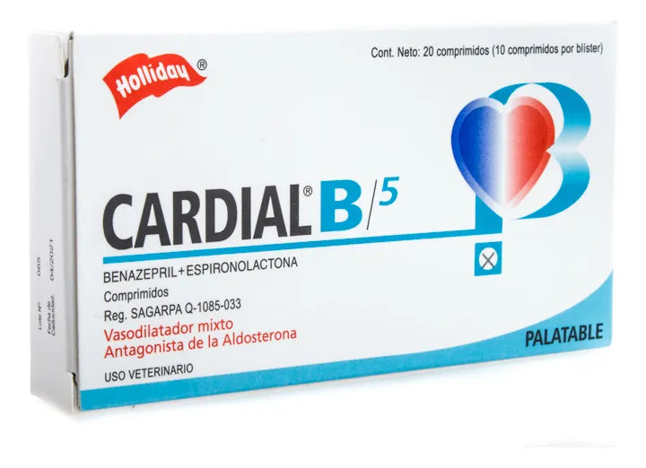 CARDIAL B 5 MG 20 TABLETAS (venta bajo RECETA CUANTIFICADA ACTUALIZADA)