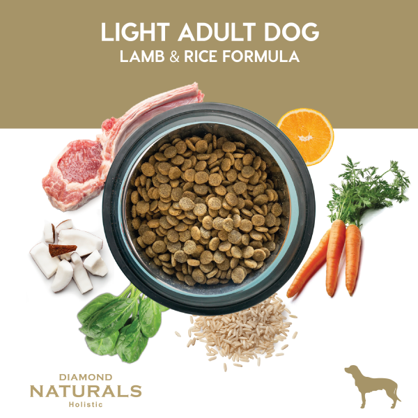 Alimento Diamond Naturals Cordero y Arroz Light Adulto Para Perro