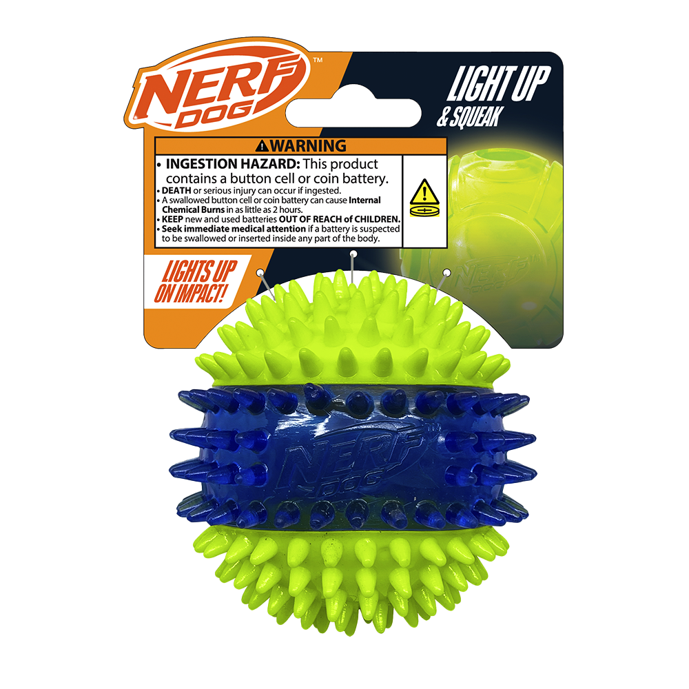 Pelota para Perros Púas con Led y Chirrido Nerf