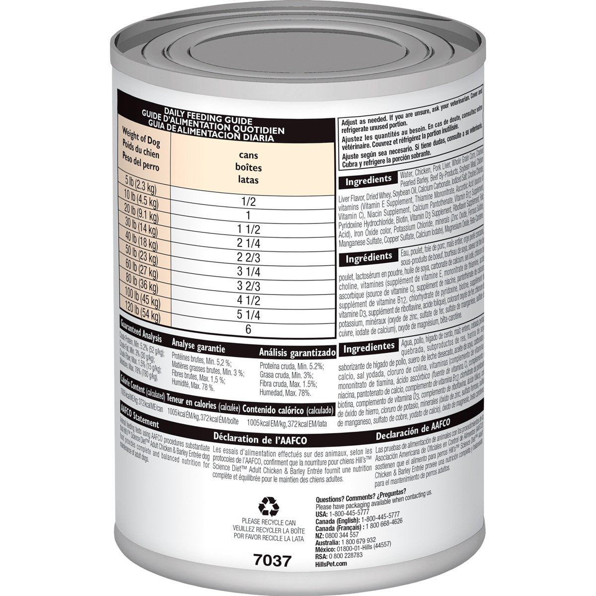Alimento Hill's Science Diet Original Adulto Para Perro Lata 370g