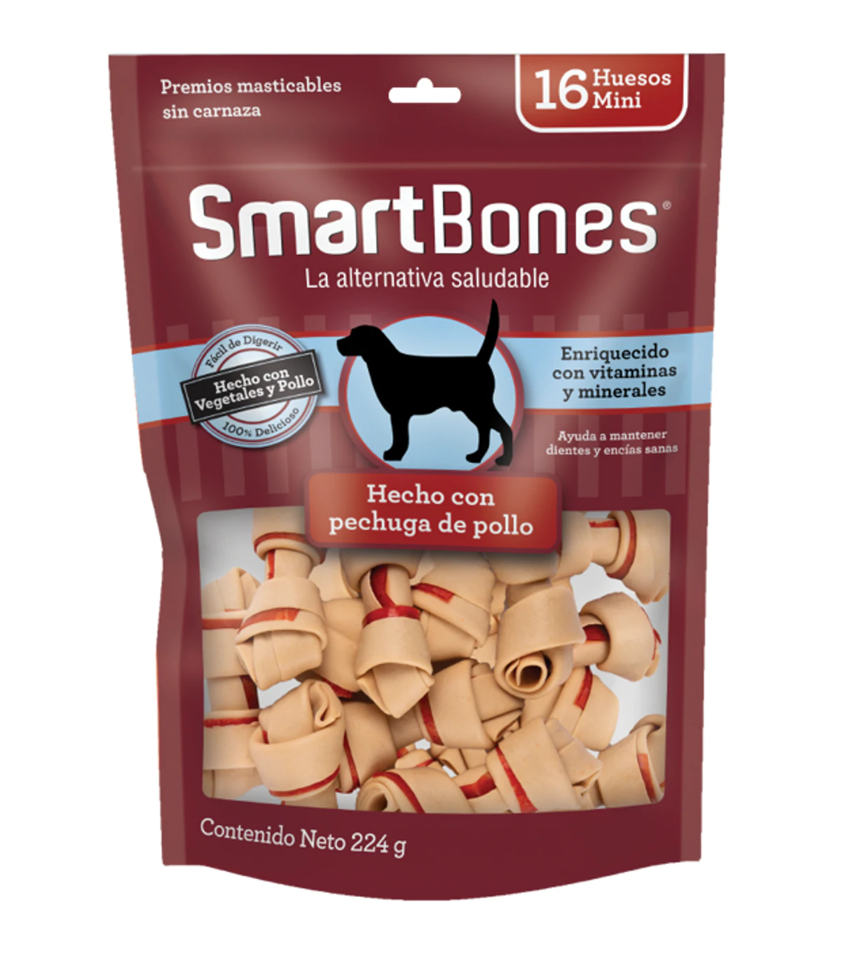 SmartBones Premios Mini Huesos de Pollo 224 g