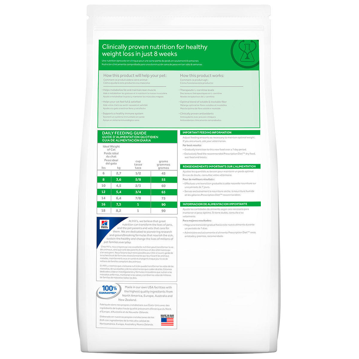 Alimento Hill's Prescription Diet r/d Reducción de Peso Para Gato 3.9kg