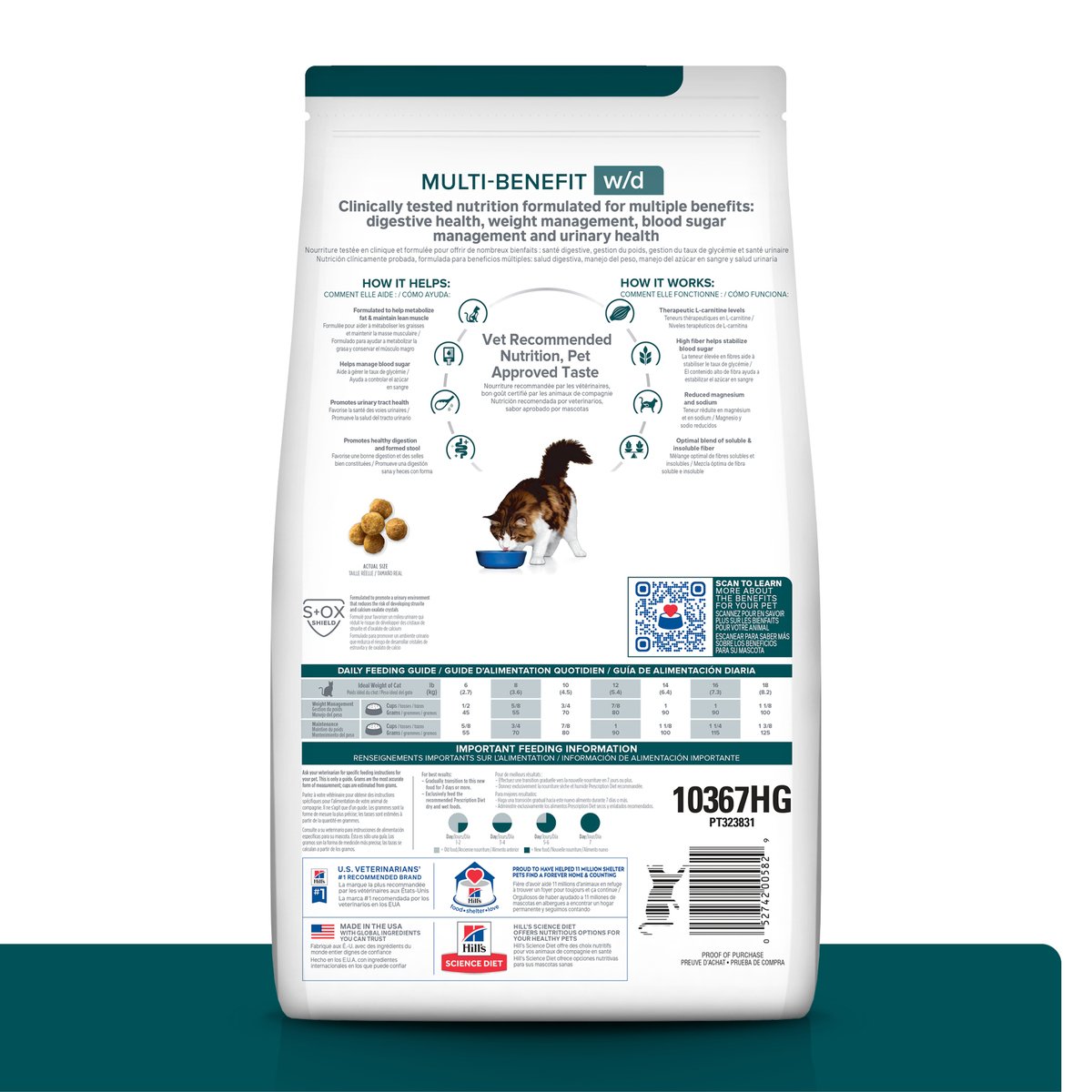 Alimento Hill's Prescription Diet w/d Multi-Beneficios Para Gato 3.9kg