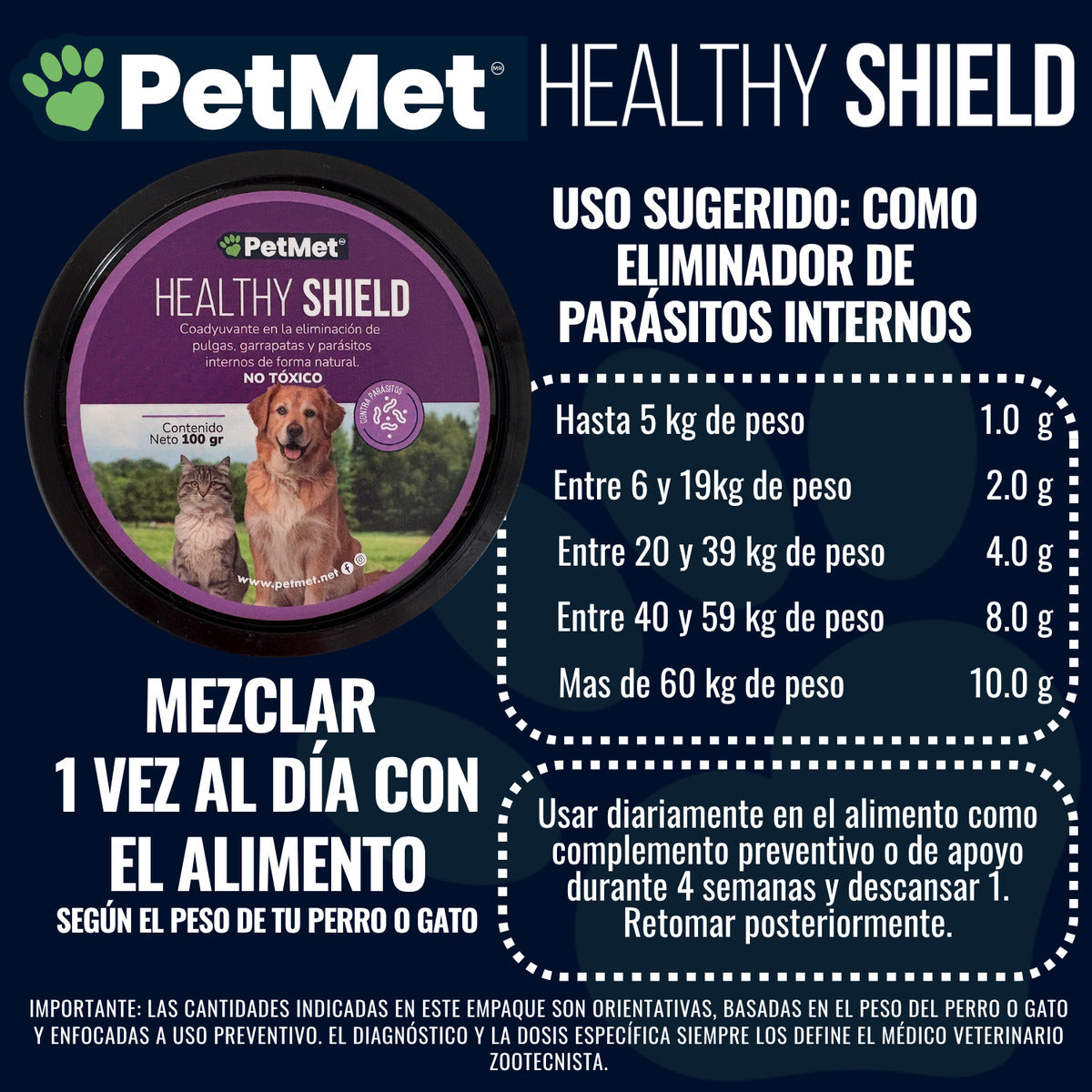 Suplemento Alimenticio Antipulgas Healthy Shield 100g