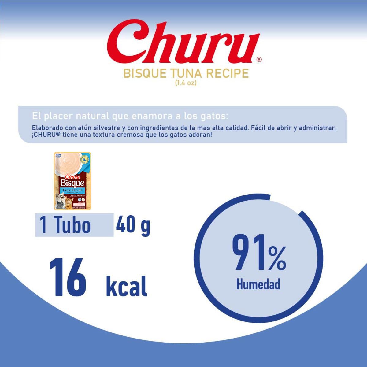 Churu Bisque Premio Cremoso para Gato Receta Atún, 40 g