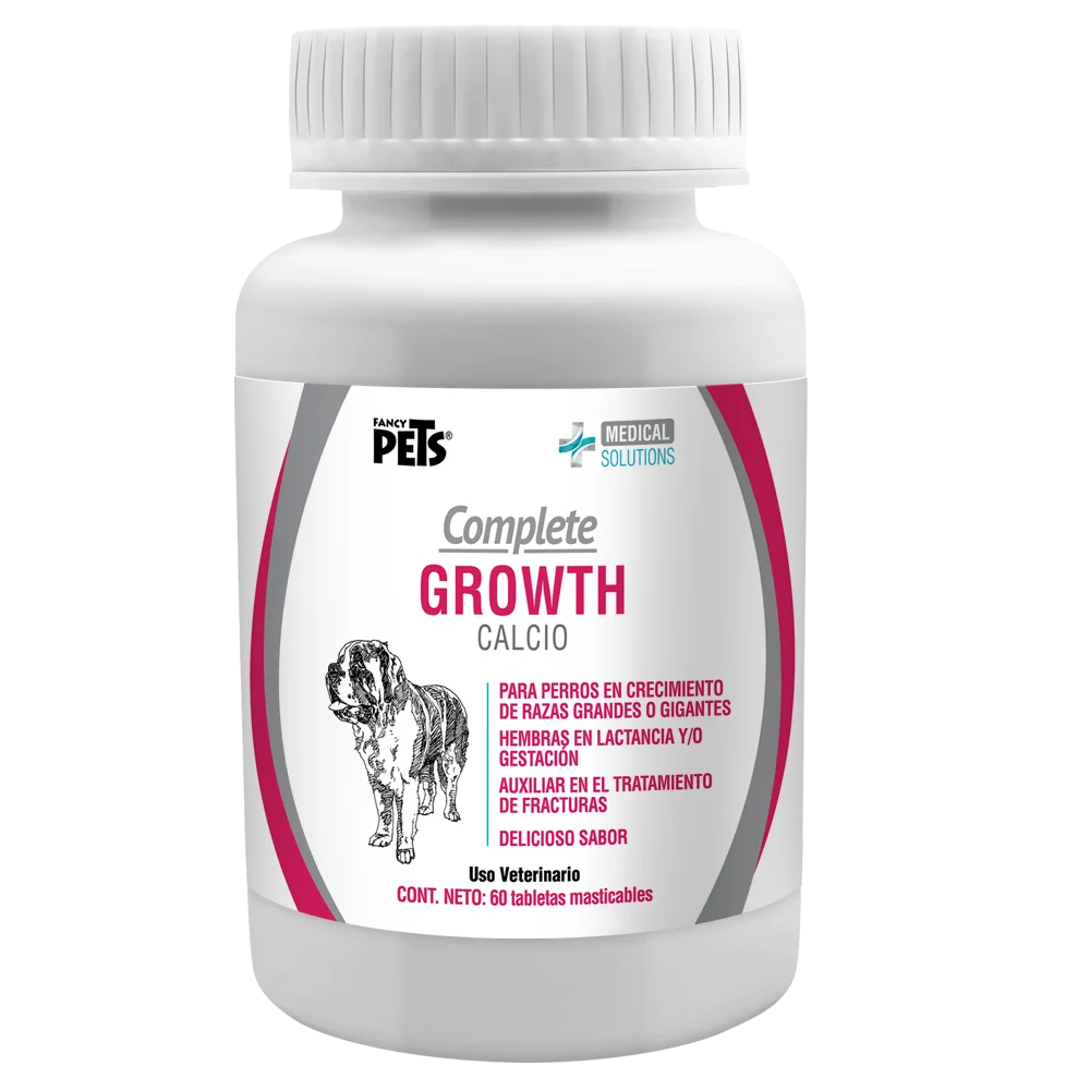 Suplemento Complete Growth Calcio Para Perros 60 Tabletas