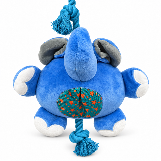 Cool Bao Bao — Elefante azul de peluche con cuerda