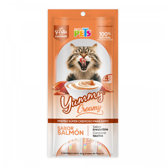Yummy Creamy P/Gato Salmon 56 g (4 Tubos de 14 g c/u)