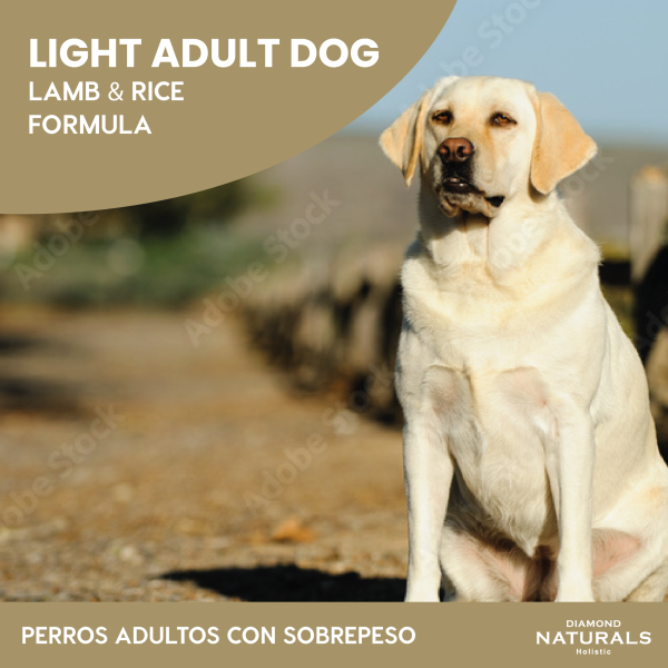 Alimento Diamond Naturals Cordero y Arroz Light Adulto Para Perro
