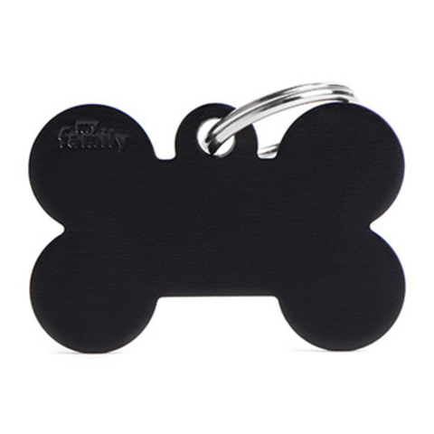 Placa Hueso Negro Para Mascota