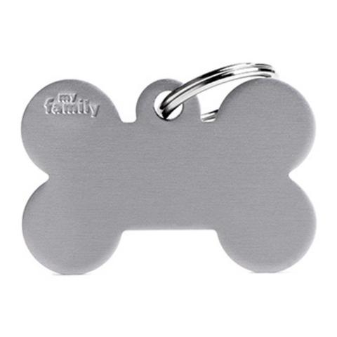 Placa Hueso Gris Para Mascota